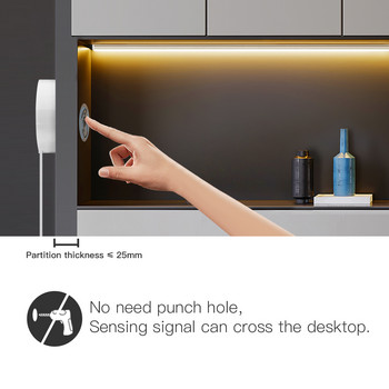 30/40/50CM USB 5V LED Φωτιστικό Ντουλάπας Διαπερατό ξύλο Αισθητήρας αφής χειρός Sweep Dimmable Αλουμίνιο Νυχτερινό Φωτιστικό για Υπνοδωμάτιο Κουζίνας