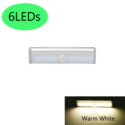 6/10 LED dioda PIR LED svjetlo senzora pokreta Bežični ormarić Ormar Noćna svjetiljka LED ispod ormarića Noćno svjetlo za ormar Stepenice Kuhinja
