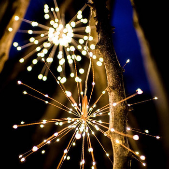 120/180LED Αδιάβροχα φωτάκια πυροτεχνημάτων DIY 8 Mode Τηλεχειριστήριο Χάλκινο σύρμα Dandelion Fairy Light Χριστουγεννιάτικη διακόσμηση
