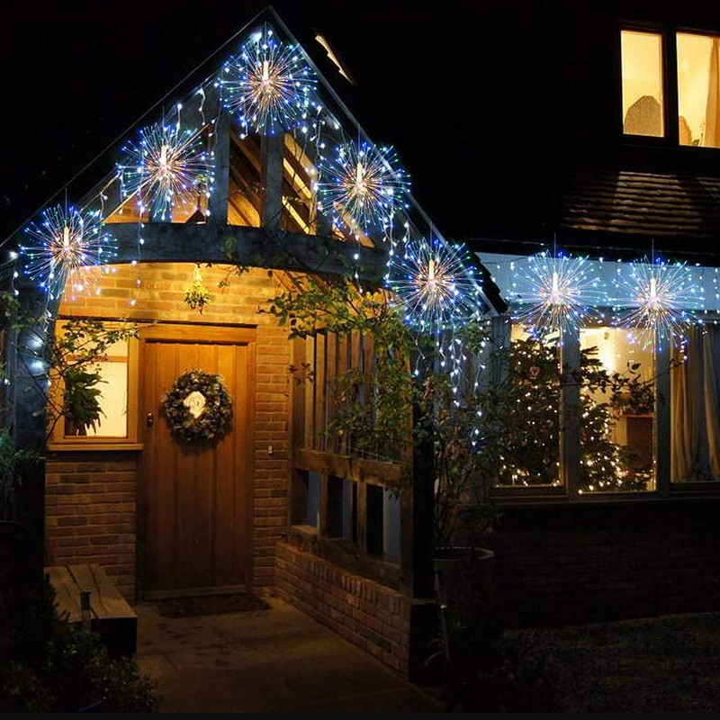 120/180LED vízálló tűzijáték füzér lámpák barkácsolás 8 üzemmódú távirányító réz drót pitypang tündérfény karácsonyi ünnepi dekoráció
