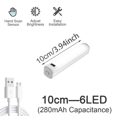 „Smart Home“ rankų šlavimo jutiklio spintelės apšvietimas 30 cm / 40 cm / 50 cm LED judesio jutiklio šviesos apšvietimas, skirtas namų drabužių spintai, spintai virtuvei