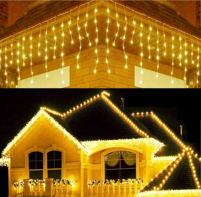 5M božićni vijenac LED zavjesa Icicle String Lights Droop 0.4-0.6m AC110V/220V Street House Girllands Christmas Lights Outdoor