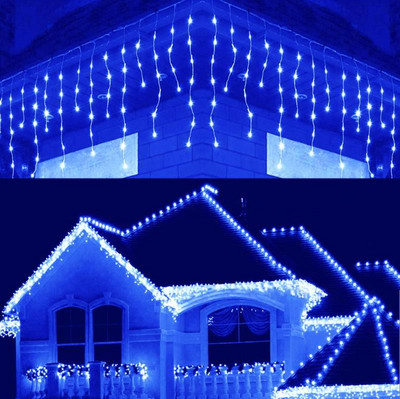 5M božićni vijenac LED zavjesa Icicle String Lights Droop 0.4-0.6m AC110V/220V Street House Girllands Christmas Lights Outdoor