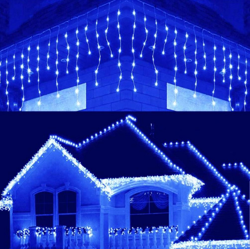 5M božićni vijenac LED zavjesa Icicle String Lights Droop 0.4-0.6m AC110V/220V Street House Girllands Christmas Lights Outdoor