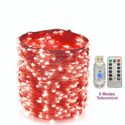 Χριστουγεννιάτικο Διακοσμητικό Φωτιστικό Πρωτοχρονιάς Χάλκινο σύρμα Led Garland Fairy Light String με τηλεχειριστήριο για φώτα εσωτερικού χώρου