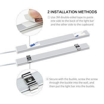 USB 5V интелигентна светодиодна лента, алуминиева сензорна лампа за ръчно почистване за спалня, кухненски шкаф, гардероби, подсветка на шкафа, осветление