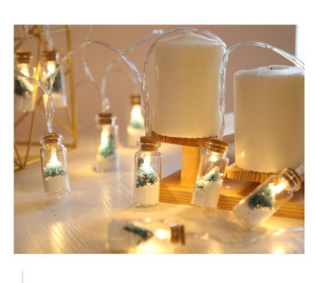Захранвани с батерии Фея Светлини на струни LED Wishing Bottle Коледно дърво Кутия за батерии Декорация на струни Светлини за коледно парти