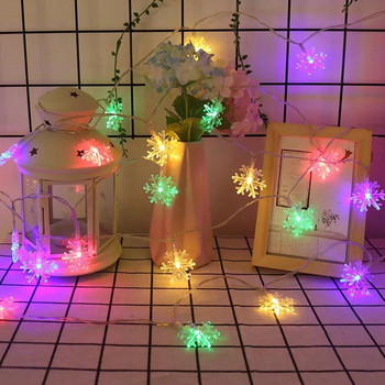 Snowflake LED String Light Νεράιδα Ζεστή Λευκή Γιρλάντα Σπίτι Χριστουγεννιάτικα Φωτάκια Νεράιδας Navidad Διακόσμηση γάμου Χριστουγεννιάτικη διακόσμηση για το σπίτι