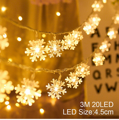 Snježna pahuljica LED svjetiljka za vila Topla bijela vijenac Kućna božićna bajkovita svjetla Navidad vjenčani dekor Božićni dekor za dom