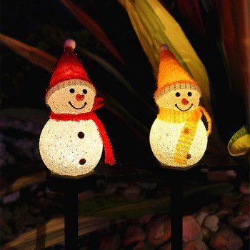 Ηλιακά φωτιστικά εξωτερικού χώρου Γιρλάντα Snowman Solar Light Αδιάβροχα φωτιστικά γκαζόν Festoon Πρωτοχρονιάτικα Χριστουγεννιάτικα Διακοσμητικά για το σπίτι Noel 2022