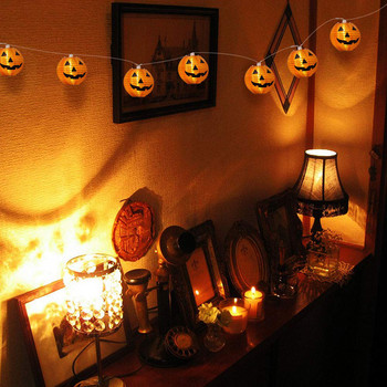 Halloween Pumpkin String Lights 6/10/20leds με μπαταρία πορτοκαλί φαναράκια κολοκύθας για εσωτερική/εξωτερική διακόσμηση αποκριών