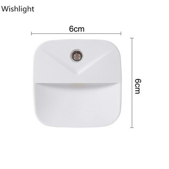 EU/US Plug-in LED нощна лампа Автоматично включване/изключване Нощна лампа 0,5 W Енергоспестяваща стенна лампа за стълби в спалня Вътрешно осветление в коридора