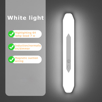 LED gaismas skapja gaisma PIR kustības sensora LED USB uzlādējams / iespraust virtuves skapja apgaismojumu Nakts apgaismojums LED lampa