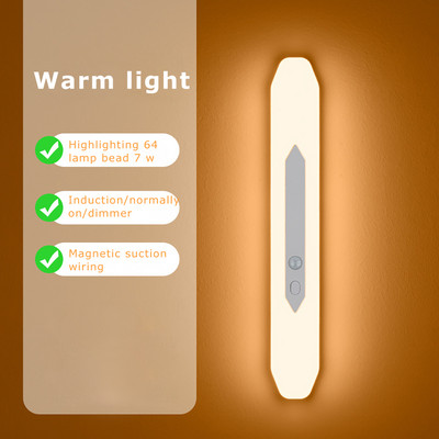 LED gaismas skapja gaisma PIR kustības sensora LED USB uzlādējams / iespraust virtuves skapja apgaismojumu Nakts apgaismojums LED lampa