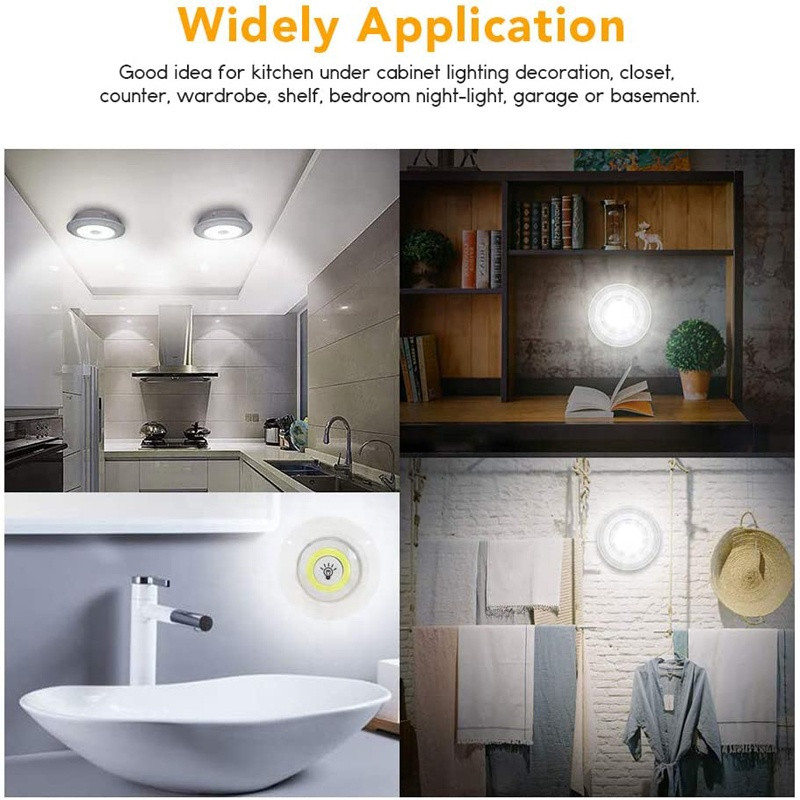 Φως 3W COB κάτω από το ντουλάπι LED Ασύρματο τηλεχειριστήριο Ντουλάπα νυχτερινό φωτιστικό Σπίτι Υπνοδωμάτιο Ντουλάπα Κουζίνα Μπάνιο Διάδρομος Lightin
