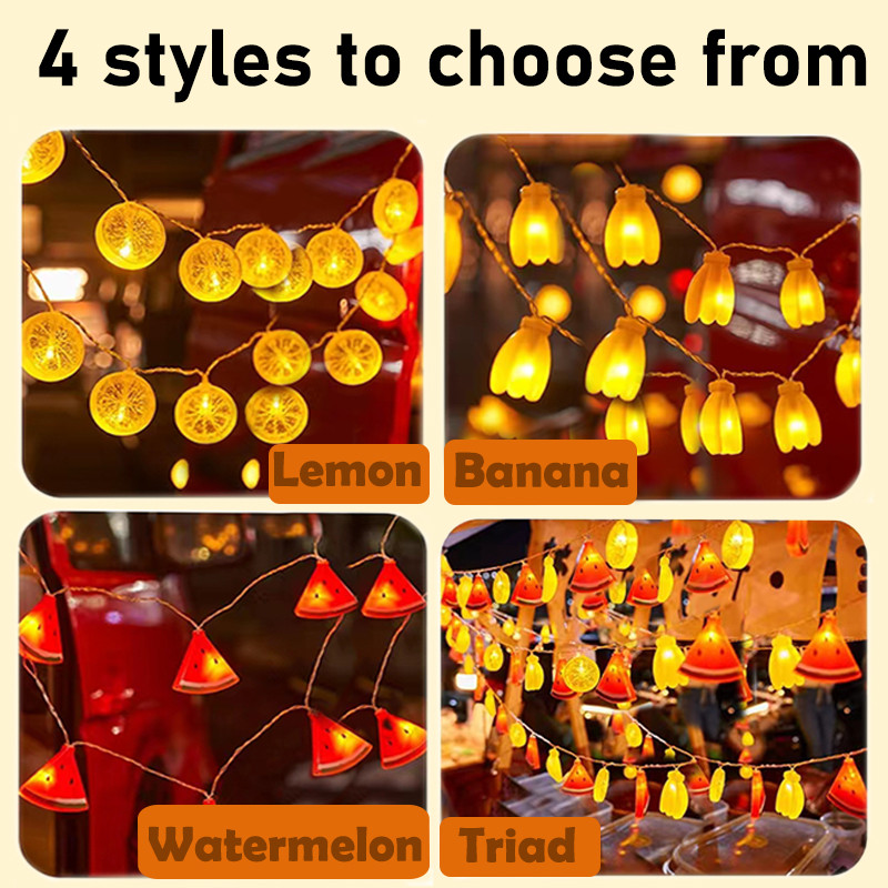 10LEDS Fruit Fairy Svjetlo na baterije Limun Lubenica Banana Svjetlo za kampiranje Noćna tržnica Dekoracija štanda