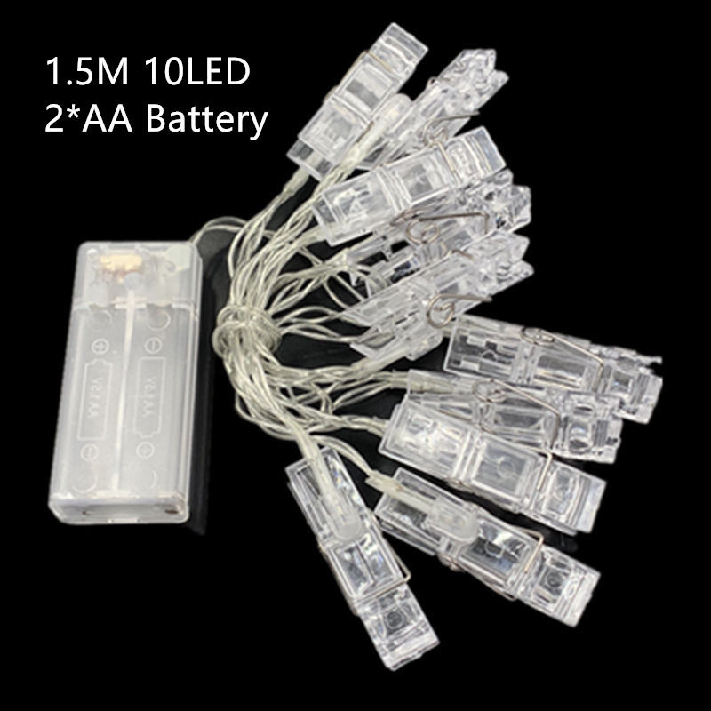 NOVO 1.5M 3M 6M Držač za foto kopču LED svjetiljke za Božić Novogodišnju zabavu Vjenčanje Dekoracija doma Vilinska svjetla Baterija