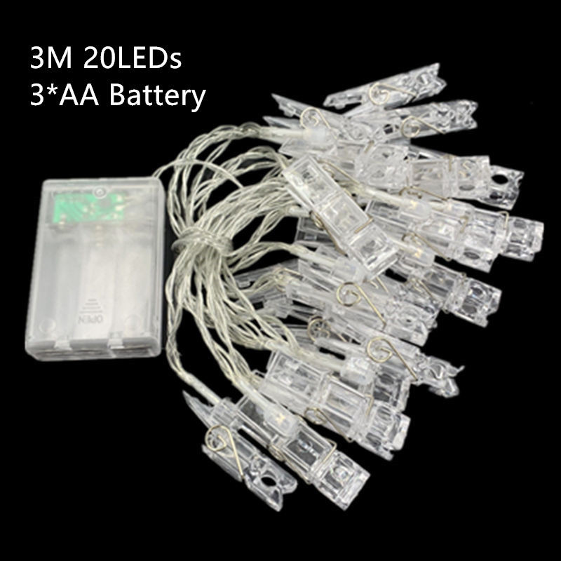 NOVO 1.5M 3M 6M Držač za foto kopču LED svjetiljke za Božić Novogodišnju zabavu Vjenčanje Dekoracija doma Vilinska svjetla Baterija