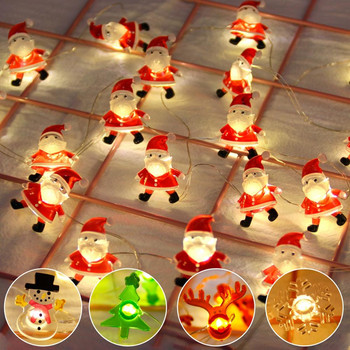 Дядо Коледа Коледна LED светлинна струна Весела Коледа Декор за дома 2022 Орнаменти за коледно дърво Navidad Коледни подаръци Нова година