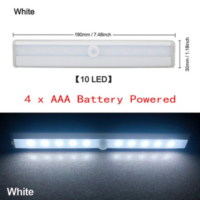 LED svjetiljka za ormar Napajanje na baterije Ispod ormarića Lampa s prigušivanjem PIR senzora kretanja Svjetla za ormar Unutarnja zidna svjetiljka za spavaću sobu