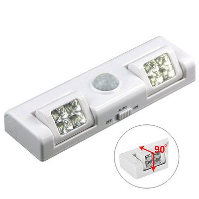 90 kraadi 8 LED kapialune valgus PIR liikumisandur Valgus riidekapp kapp kapp köögilamp öövalgus akutoide