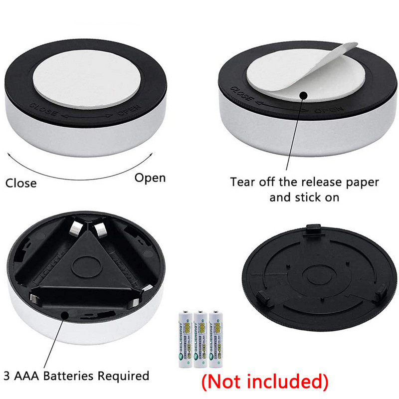 3 LED-es ezüst szekrényes szekrény lámpa elemmel működő, vezeték nélküli tapadós érintésérzékelő Biztonsági Konyha Hálószoba Éjszakai vészvilágítás