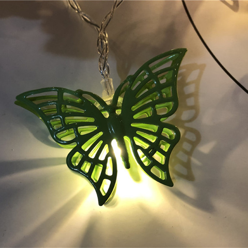 2,5 m 10 šviesos diodų LED Kalėdų kaltinės geležies spalvos drugelio fėjos šviesos stygos Kalėdų puošmena namų šventei girlianda miegamojo dekoras