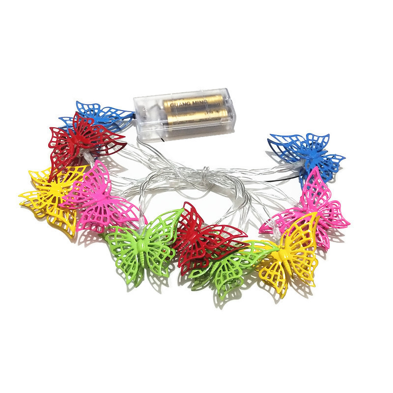 2,5 m 10 šviesos diodų LED Kalėdų kaltinės geležies spalvos drugelio fėjos šviesos stygos Kalėdų puošmena namų šventei girlianda miegamojo dekoras