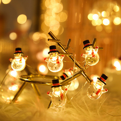 2M 20LED Moș Crăciun Om de Zăpadă Elan Luminițe Festoon Ghirlande Luminoase Led Decoratiuni de Crăciun Anul Nou 2024 Navidad Noel 2023