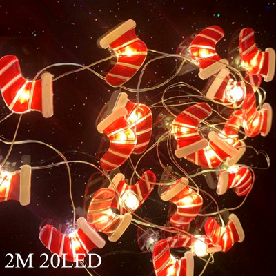 2M 20 LED Santa Claus Snowman Elk Fairy Lights Festoon Led Light Γιρλάντες Χριστουγεννιάτικες διακοσμήσεις Πρωτοχρονιάς 2024 Navidad Noel 2023