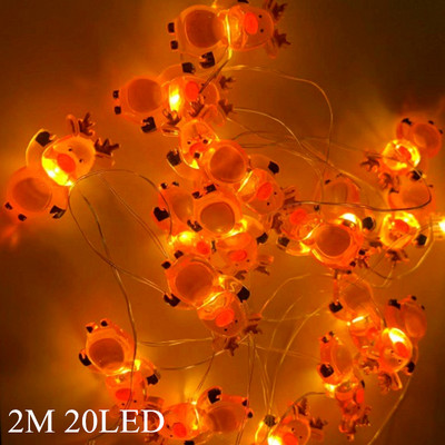 2M 20 LED Santa Claus Snowman Elk Fairy Lights Festoon Led Light Γιρλάντες Χριστουγεννιάτικες διακοσμήσεις Πρωτοχρονιάς 2024 Navidad Noel 2023