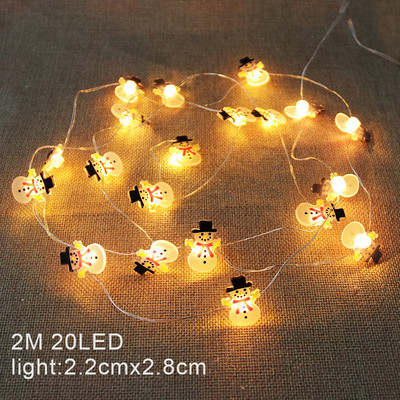 2M 20 LED Santa Claus Snowman Elk Fairy Lights Festoon Led Light Γιρλάντες Χριστουγεννιάτικες διακοσμήσεις Πρωτοχρονιάς 2024 Navidad Noel 2023