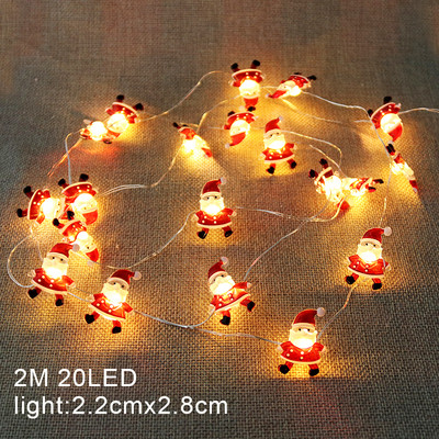 2M 20 LED Santa Claus Snowman Elk Fairy Lights Festoon Led Light Γιρλάντες Χριστουγεννιάτικες διακοσμήσεις Πρωτοχρονιάς 2024 Navidad Noel 2023