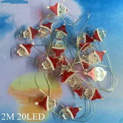 2M 20 LED Santa Claus Snowman Elk Fairy Lights Festoon Led Light Γιρλάντες Χριστουγεννιάτικες διακοσμήσεις Πρωτοχρονιάς 2024 Navidad Noel 2023