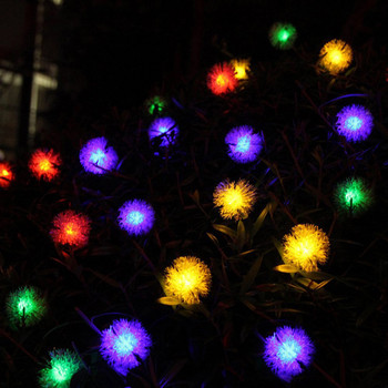 10M 100led Furry Ball Edelweiss 8 mode String Light AC220V colorful indoor/outdoor Ramadan Festival Party Decoration Garland