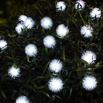 10M 100led Furry Ball Edelweiss 8 mode String Light AC220V πολύχρωμο εσωτερικό/εξωτερικό πάρτι Ραμαζάνι Φεστιβάλ Διακόσμηση γιρλάντα