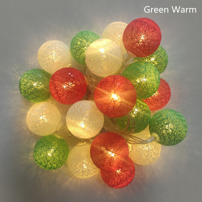 20 LED lampica s vijencem od pamučne kuglice 2,2 M Božićna bajkovita svjetiljka Festival blagdanske svadbene zabave Dekoracija kućnog kreveta