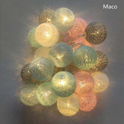 20 LED lampica s vijencem od pamučne kuglice 2,2 M Božićna bajkovita svjetiljka Festival blagdanske svadbene zabave Dekoracija kućnog kreveta