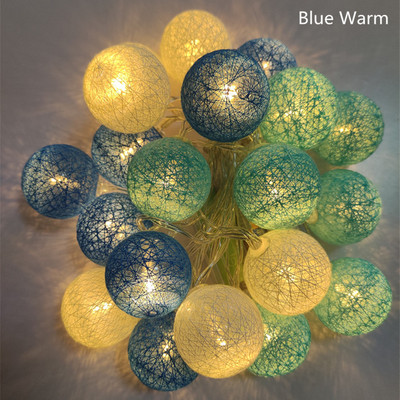 20 LED lampica s vijencem od pamučne kuglice 2,2 M Božićna bajkovita svjetiljka Festival blagdanske svadbene zabave Dekoracija kućnog kreveta