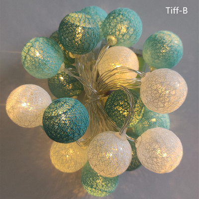 20 LED lampica s vijencem od pamučne kuglice 2,2 M Božićna bajkovita svjetiljka Festival blagdanske svadbene zabave Dekoracija kućnog kreveta