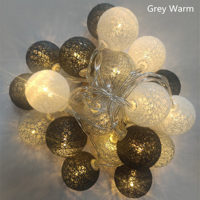 20 LED lampica s vijencem od pamučne kuglice 2,2 M Božićna bajkovita svjetiljka Festival blagdanske svadbene zabave Dekoracija kućnog kreveta