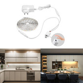 1 szett LED világító szalag konyhai szekrényhez Kézi érzékelő éjszakai fények szalag rugalmas szalagos szekrény lámpa 12 V LED otthoni világítás