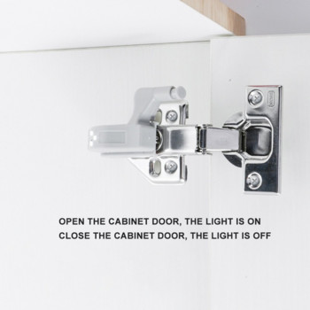 6 τμχ Εσωτερικό μεντεσέ φωτιστικό LED κάτω από το ντουλάπι Φώτα αισθητήρα ντουλάπας γενικής χρήσης για νυχτερινό φωτιστικό ντουλάπας κουζίνας υπνοδωματίου