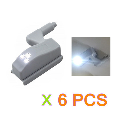 6 kom LED svjetiljka s unutarnjim šarkama ispod svjetla u ormariću Univerzalna svjetla na senzor ormarića za spavaću sobu Kuhinja Ormar Noćna lampa