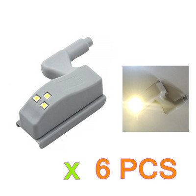 6 kom LED svjetiljka s unutarnjim šarkama ispod svjetla u ormariću Univerzalna svjetla na senzor ormarića za spavaću sobu Kuhinja Ormar Noćna lampa