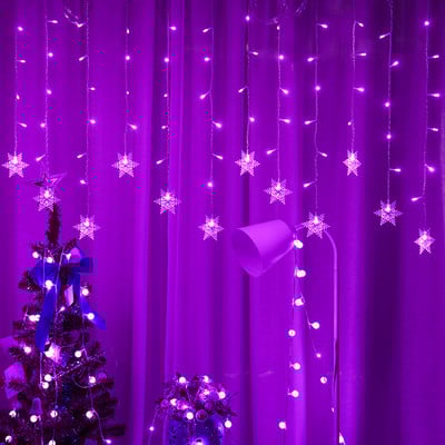 Cortina LED Lumini cu fulgi de zăpadă Lumini cu zâne Valuri Anul Nou Decorare interioară și exterioară Decorare de Crăciun pentru petrecere de vacanță