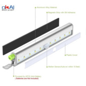 LED-es szekrényvilágítás 10 LED-es lámpa mozgásérzékelős világítással. Konyhai világítás USB újratölthető szekrény alatti lámpák hálószobához.