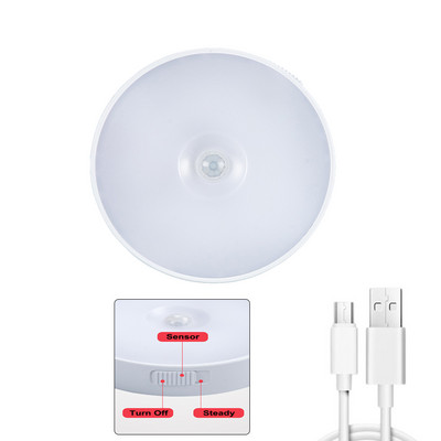 PIR-i liikumisanduriga LED-öövalgusti USB-laetav lülitiga kapi all olevad valgustid kodu-magamistoa köögikapi seinavalgusti jaoks