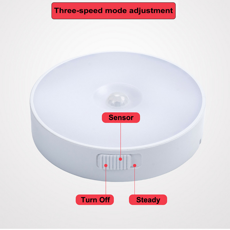 PIR-i liikumisanduriga LED-öövalgusti USB-laetav lülitiga kapi all olevad valgustid kodu-magamistoa köögikapi seinavalgusti jaoks