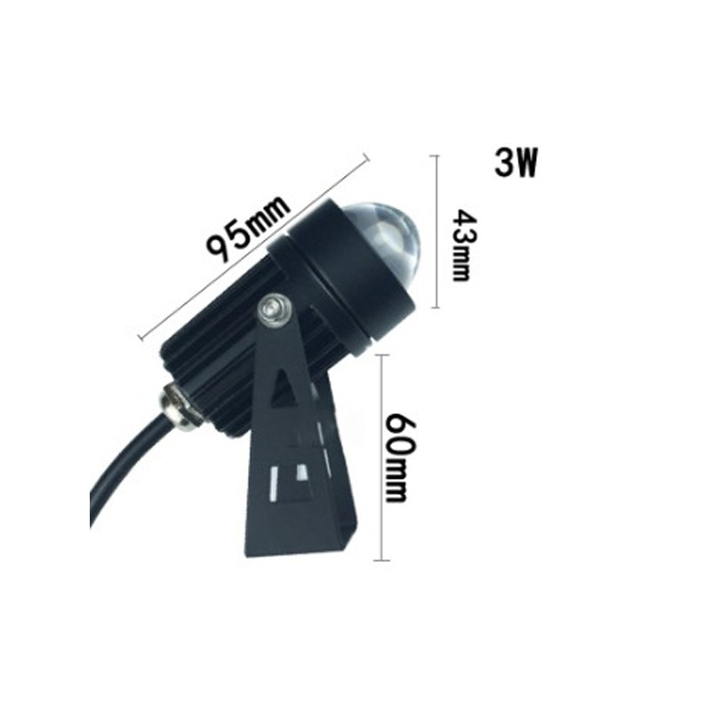 Lauko LED prožektorius, atsparus vandeniui IP65 sieninio apiplovimo lempa siauro spindulio kampo prožektorius 3W RGB taškinis tolimojo atstumo 220v